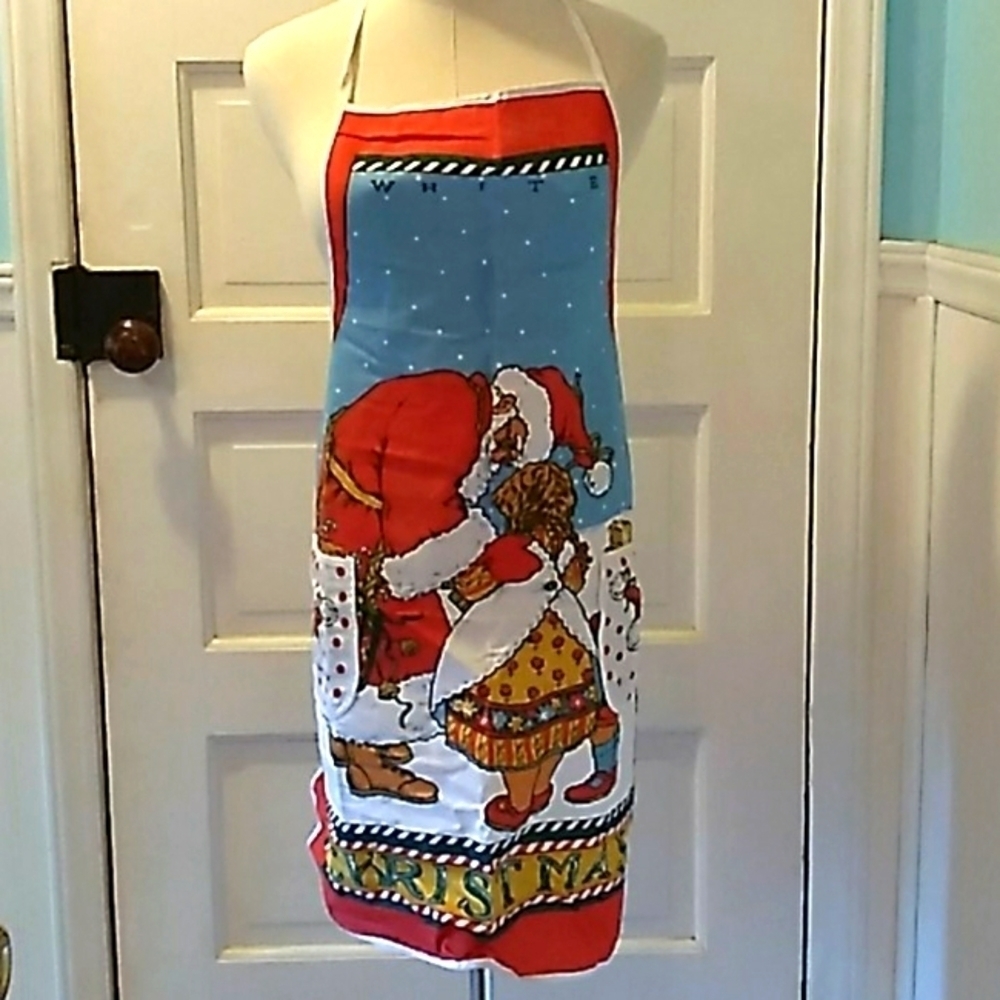 White Christmas apron